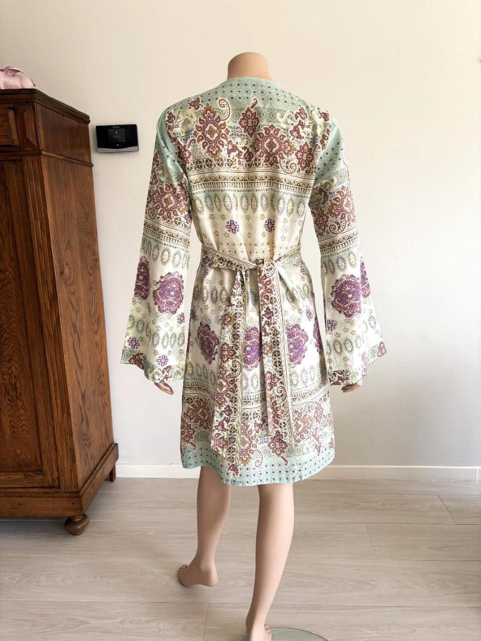 Vestido Ligne Kiwi – tamanho G – estampa boho – 100% algodão – decote em V – photo 2